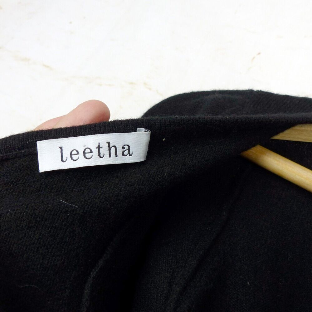 Leetha Back T Cut Out Cashmere Sweater Womens XS Black Pullover Grunge Goth Sexy - Picture 3 of 13